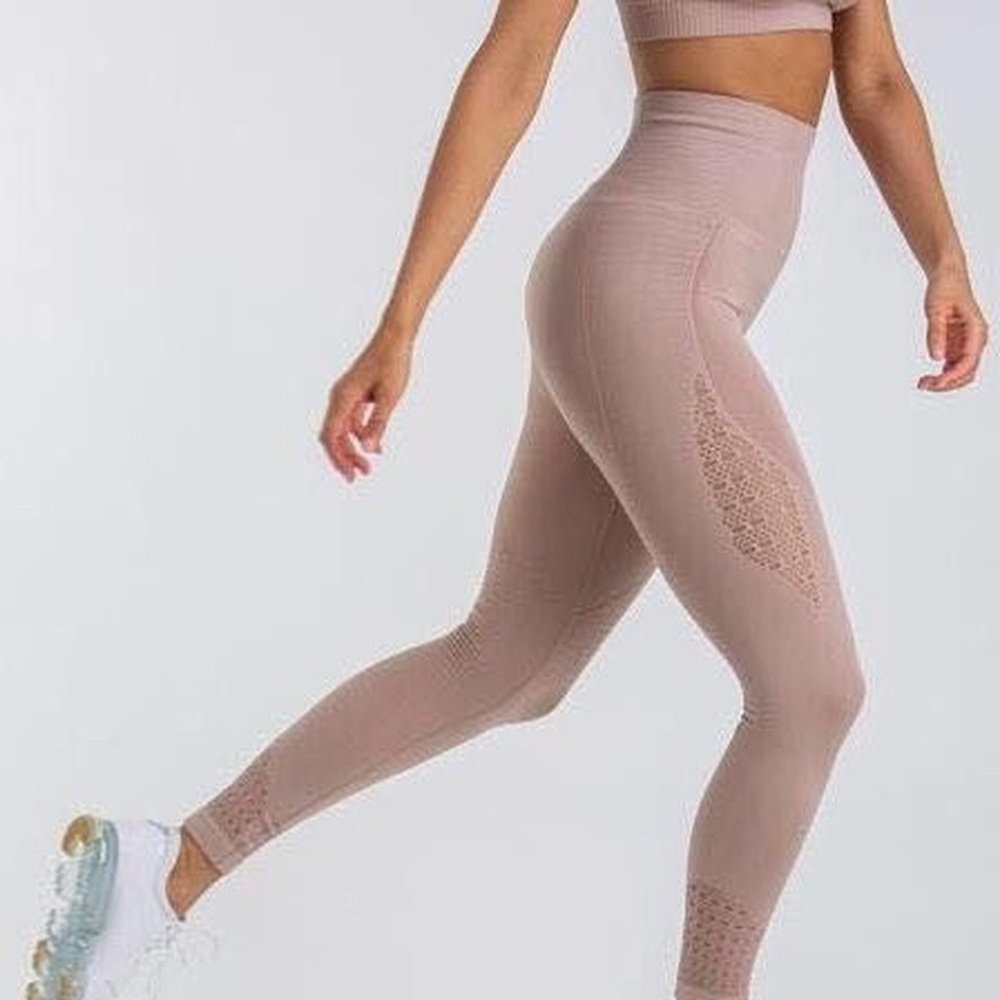 GYMSHARK TAN ENERGY SEAMLESS LEGGINGS Sz S